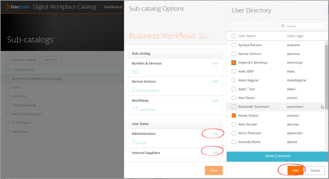 Assigning internal supplier administrator and internal supplier roles to users